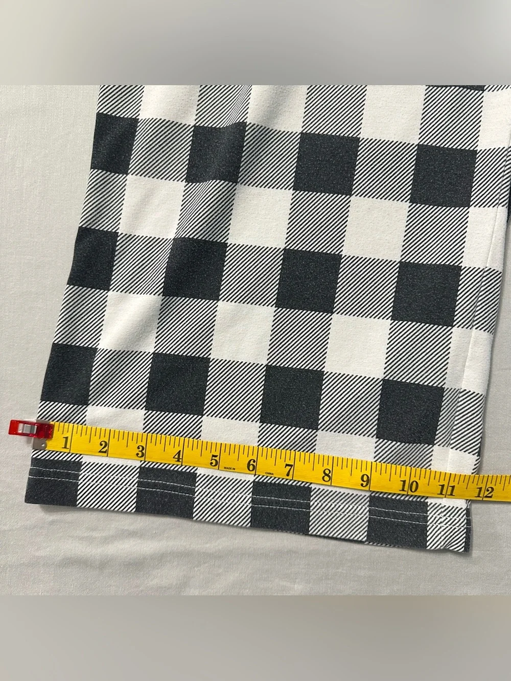 Lands End Lounge Pants XL 18 Womens Black White Buffalo Plaid Knit Sleep